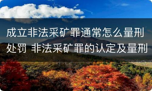 成立非法采矿罪通常怎么量刑处罚 非法采矿罪的认定及量刑标准
