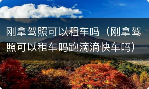 刚拿驾照可以租车吗（刚拿驾照可以租车吗跑滴滴快车吗）