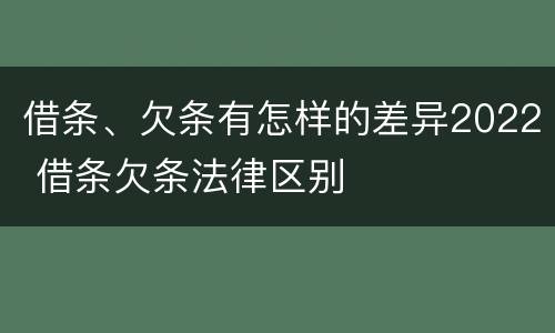 借条、欠条有怎样的差异2022 借条欠条法律区别