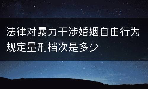 法律对暴力干涉婚姻自由行为规定量刑档次是多少