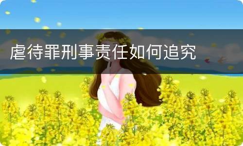 虐待罪刑事责任如何追究