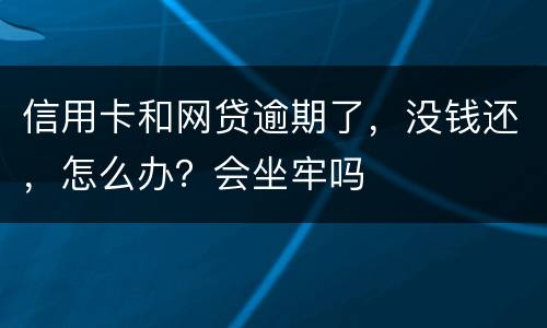 信用卡和网贷逾期了，没钱还，怎么办？会坐牢吗