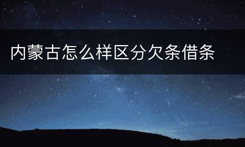 内蒙古怎么样区分欠条借条