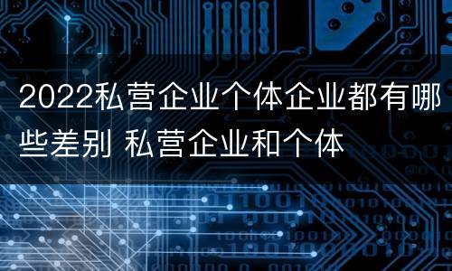 2022私营企业个体企业都有哪些差别 私营企业和个体