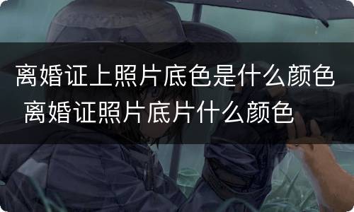 离婚证上照片底色是什么颜色 离婚证照片底片什么颜色