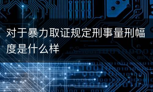 对于暴力取证规定刑事量刑幅度是什么样