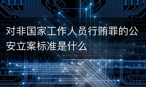 对非国家工作人员行贿罪的公安立案标准是什么