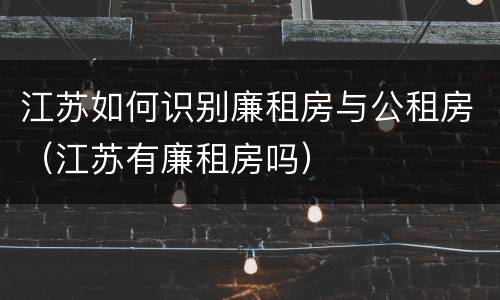 江苏如何识别廉租房与公租房（江苏有廉租房吗）