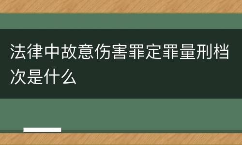 法律中故意伤害罪定罪量刑档次是什么