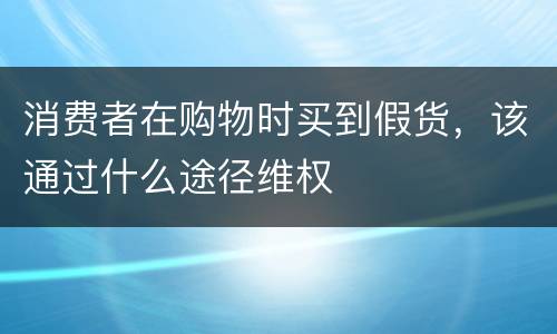 消费者在购物时买到假货，该通过什么途径维权