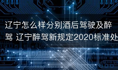 辽宁怎么样分别酒后驾驶及醉驾 辽宁醉驾新规定2020标准处罚
