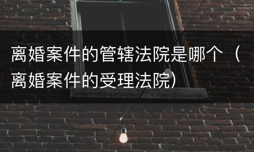 离婚案件的管辖法院是哪个（离婚案件的受理法院）