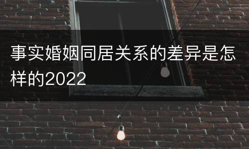 事实婚姻同居关系的差异是怎样的2022