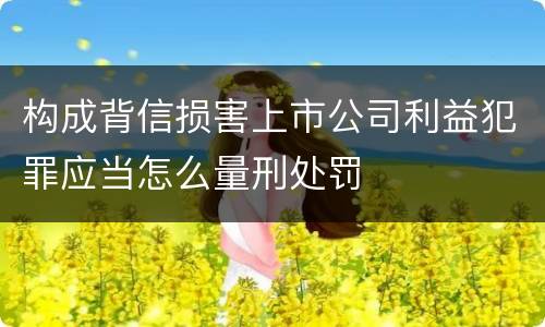 构成背信损害上市公司利益犯罪应当怎么量刑处罚