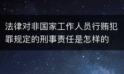 法律对非国家工作人员行贿犯罪规定的刑事责任是怎样的