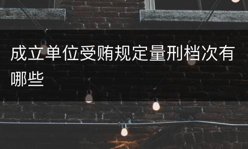 成立单位受贿规定量刑档次有哪些