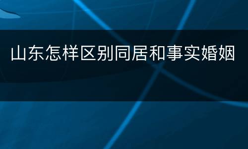 山东怎样区别同居和事实婚姻