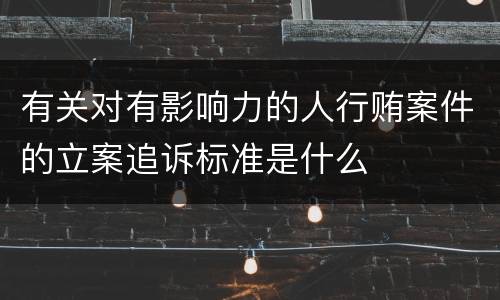 有关对有影响力的人行贿案件的立案追诉标准是什么