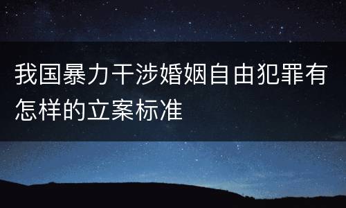 我国暴力干涉婚姻自由犯罪有怎样的立案标准