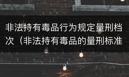 非法持有毒品行为规定量刑档次（非法持有毒品的量刑标准）