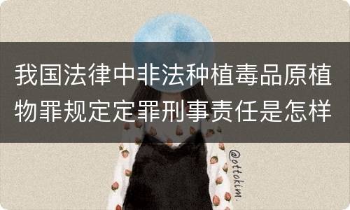 我国法律中非法种植毒品原植物罪规定定罪刑事责任是怎样