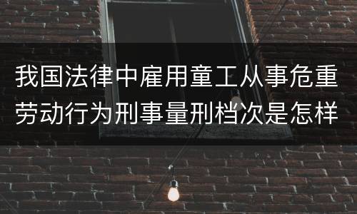 我国法律中雇用童工从事危重劳动行为刑事量刑档次是怎样