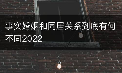 事实婚姻和同居关系到底有何不同2022