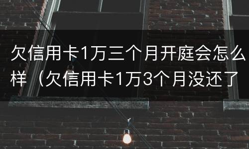 欠信用卡1万三个月开庭会怎么样（欠信用卡1万3个月没还了）