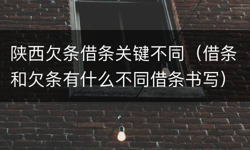 陕西欠条借条关键不同（借条和欠条有什么不同借条书写）