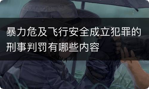 暴力危及飞行安全成立犯罪的刑事判罚有哪些内容