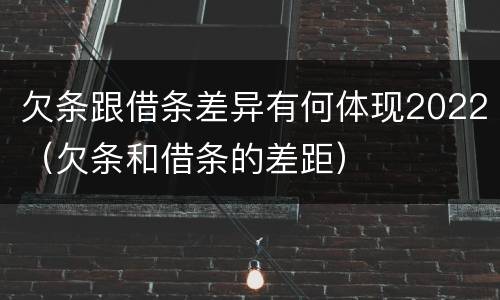 欠条跟借条差异有何体现2022（欠条和借条的差距）