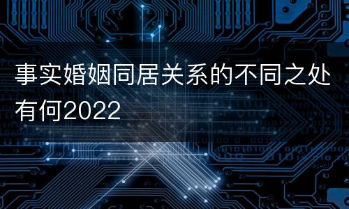 事实婚姻同居关系的不同之处有何2022