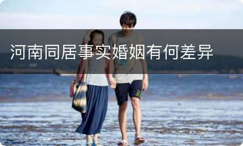 河南同居事实婚姻有何差异