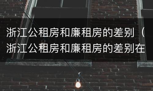 浙江公租房和廉租房的差别（浙江公租房和廉租房的差别在哪）