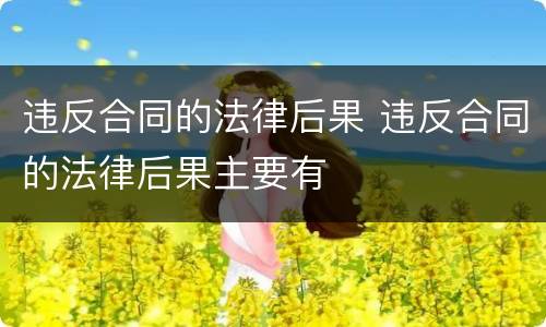 违反合同的法律后果 违反合同的法律后果主要有
