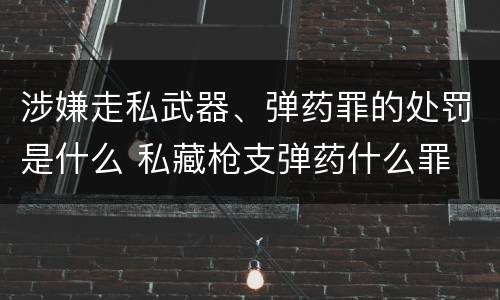 涉嫌走私武器、弹药罪的处罚是什么 私藏枪支弹药什么罪