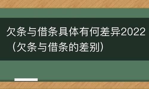 欠条与借条具体有何差异2022（欠条与借条的差别）