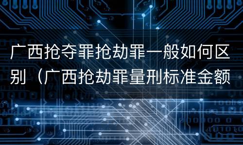 广西抢夺罪抢劫罪一般如何区别（广西抢劫罪量刑标准金额）