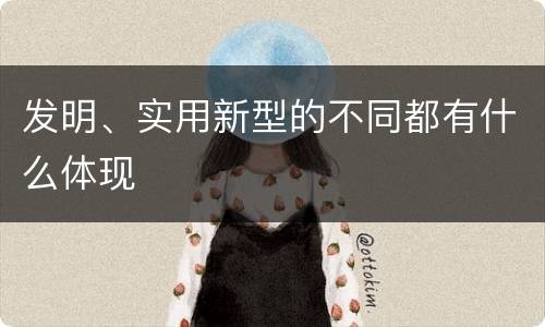 发明、实用新型的不同都有什么体现