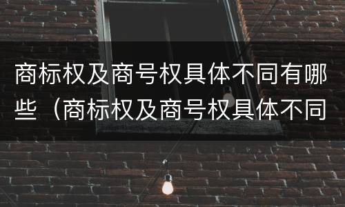 商标权及商号权具体不同有哪些（商标权及商号权具体不同有哪些特征）