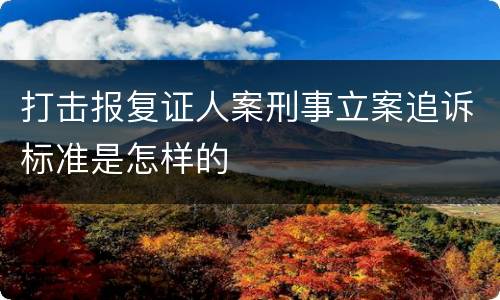 打击报复证人案刑事立案追诉标准是怎样的