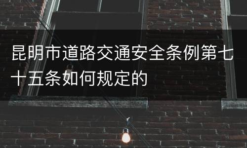 昆明市道路交通安全条例第七十五条如何规定的