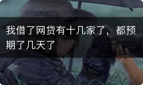 我借了网贷有十几家了，都预期了几天了