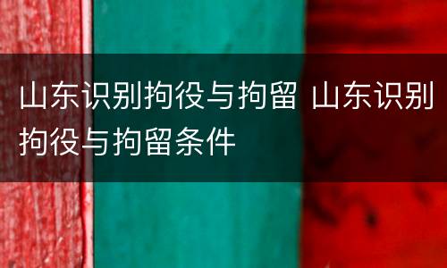 山东识别拘役与拘留 山东识别拘役与拘留条件