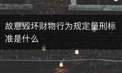 故意毁坏财物行为规定量刑标准是什么