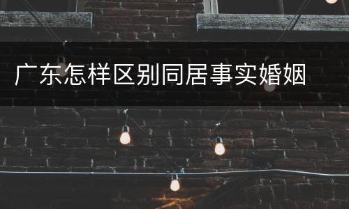 广东怎样区别同居事实婚姻