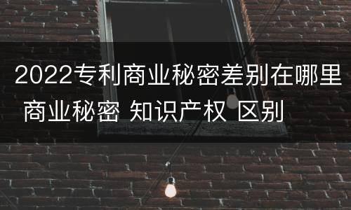2022专利商业秘密差别在哪里 商业秘密 知识产权 区别