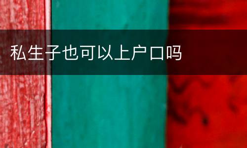 私生子也可以上户口吗