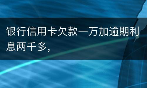银行信用卡欠款一万加逾期利息两千多，