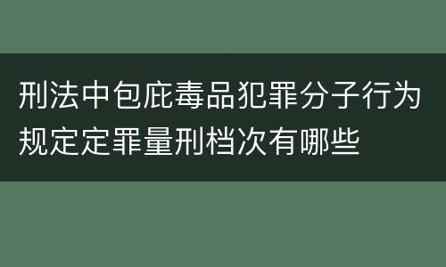 刑法中包庇毒品犯罪分子行为规定定罪量刑档次有哪些